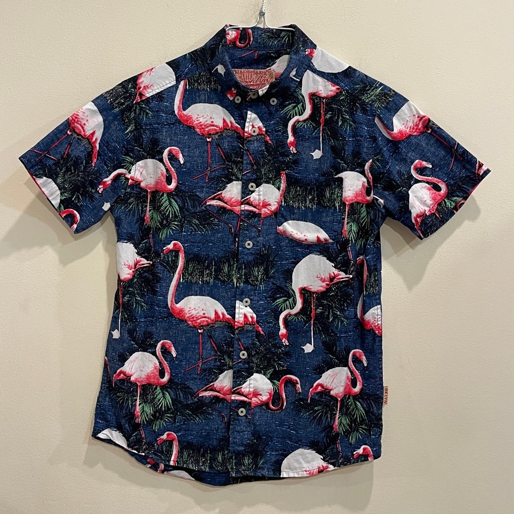 Trademark Brooklyn Cloth Flamingo Short Sleeve Shirt cotton